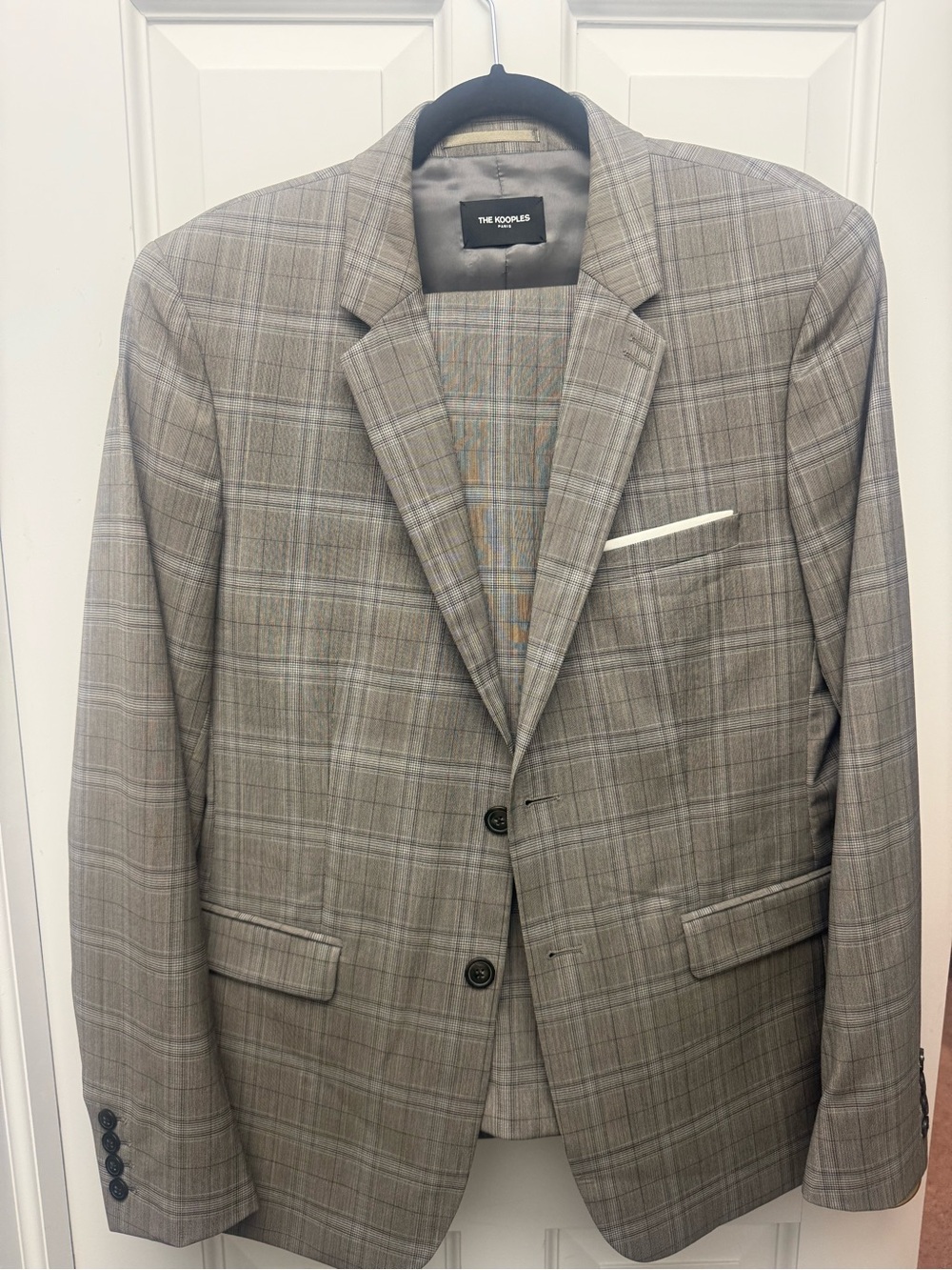 The Kooples Light Gray Plaid Sport Coat